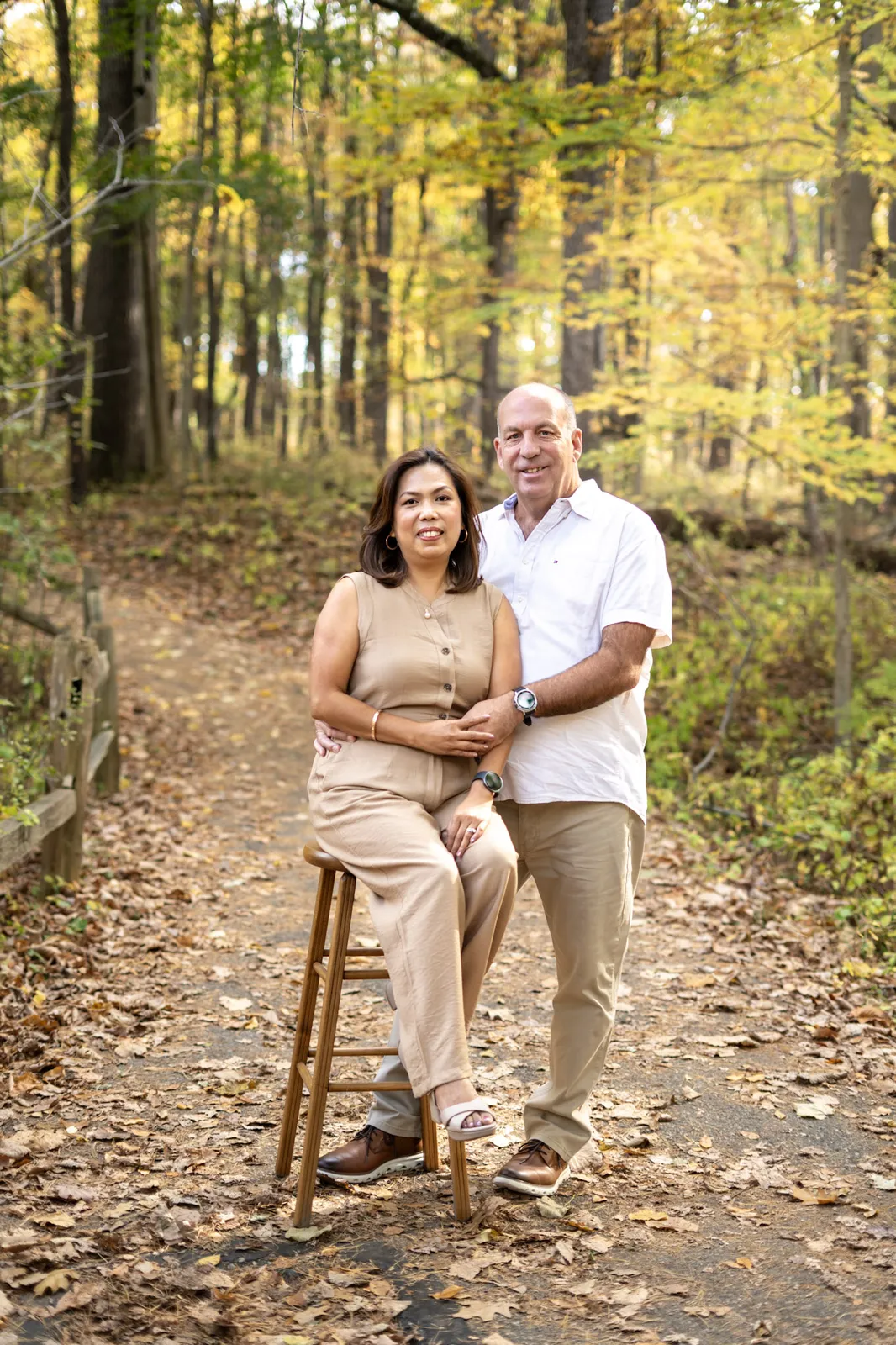 Nelia Fall Pictorials wide seated couple portrait